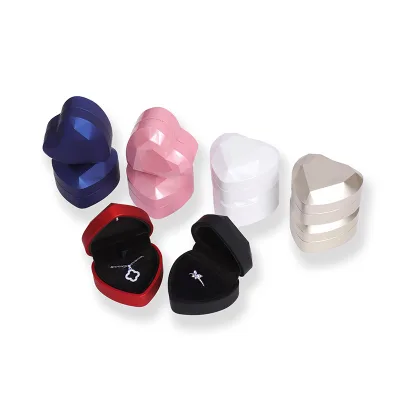 High Quantity Custom Color Heart Shaped Led Jewelry Box