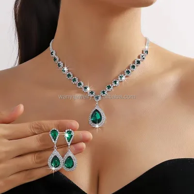 Fashion Accessories - Teardrop Cubic Zirconia Jewelry Set