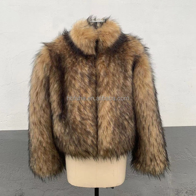 Wholesale Custom New Winter Women's Fashion Faux Raccoon Fur Coats Women
