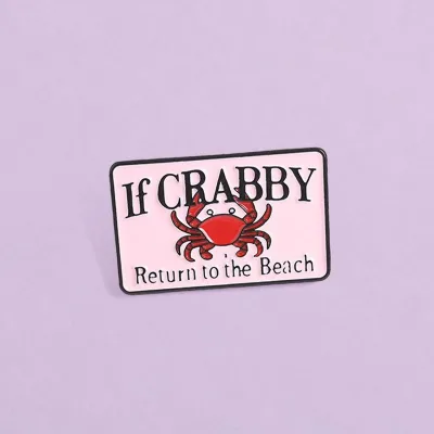 Funny Cartoon Crab Zinc Alloy Metal Pins Flower Pyramid Angel Design Backpack Decor