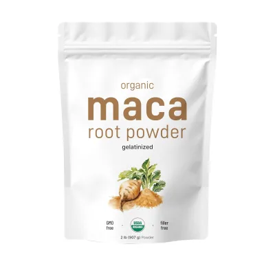 Maca Root Powder 2 Lbs (About 0.9 Kg) Gelatinized Rich in Antioxidants Supports Energy Stamina Strength Immune System for Adults