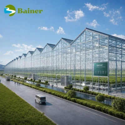 Elegant Large Multi-Span Prefab Glass Greenhouse | Hot Galvanized Steel Frame, Indoor & Outdoor Backyard Farm Growing