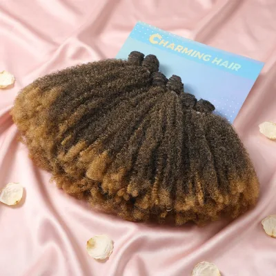 High Quality Afro Kinky Curly 4c High Temperature Heat Resistant Synthetic Weave Extensions Bundles