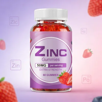 Cross Border Export of Zinc Gummies to boost Immunity, 60 Pieces Per Bottle, Adult Supplement Manufacturer, Spot Direct Sales