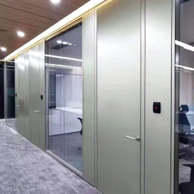 Leading Technology Modern Soundproof Aluminum Frame Panoramic Glass Partition Wall With Transparent Glass