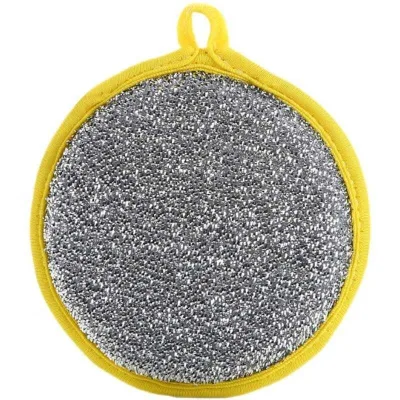 10pcs Double Sided Silver Wire Sponge for Kitchen Use Non Damaging Sponge Block for Strong Cleaning and Dishwashing