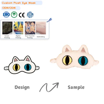 Personalized Cartoon Sleep Mask For Brands Plushies Bulk Cuteplush Eye Mask Customized Eye Masks With Plush Toy