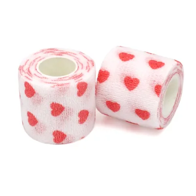 Hot Selling Popular Cute Printed Cohesive Finger Tape High Elasticity Pet Self-Adhesive Bandage Non-Woven Fabric Breathable