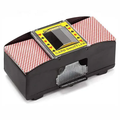 2 Deck Easy Use Battery Operated Poker Card Shuffler Electric Black Automatic Playing Card Shuffler for Home Party Club