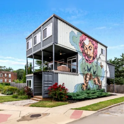 Modern 2-Story Spacious Multi-Unit Modular Container Home with Covered Balcony and Urban Industrial Style