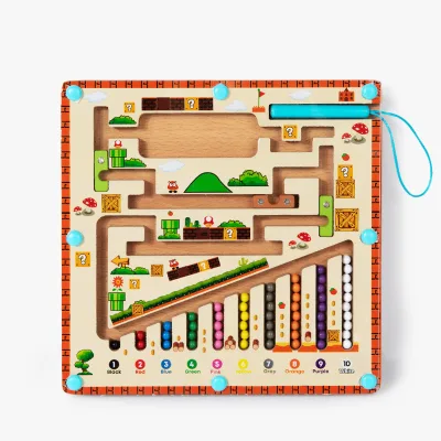 Hot Selling Children Educational Toy Color Sorting Toy Thinking Training Funny Wooden Bead Maze