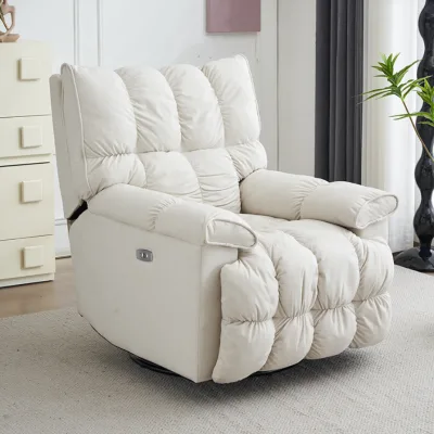 Electric Multi-functional Contemporary Rotating Recliner with Adjustable Back Comfortable Home Theater Recliner with Footstool