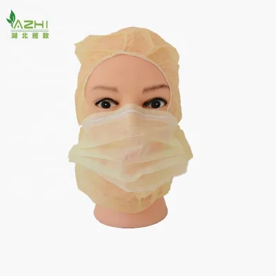 2Ply Integrated Mask Disposable Astro Hood Blue Nonwoven Space Head Cover Single Use for Catering Hotel Sanitation