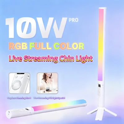 10W Handheld RGB LED Stick Light CRI95+ Portable Fill Light with 24FX & 120 Lighting Angle for Portrait Vlog Live Streaming