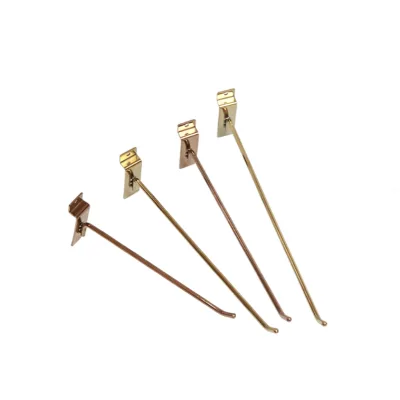 Chrome Finish Slatwall Metal Hooks Single Wire Iron Display Products Supermarket Hanging Straight Slatwall Hooks