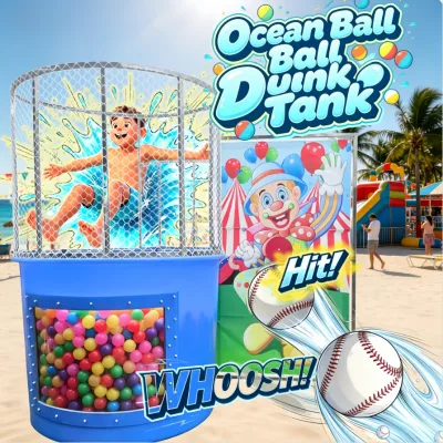 Hot Sales Safe Water Game Water Dunk Tank with Double Stairs with CE ROHS for Summer for Party Rental