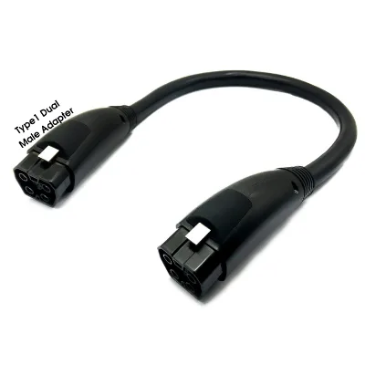 Ev Charging Plug Dual Male 4 Holes Type 1 Cable Adapter Connector With Harness