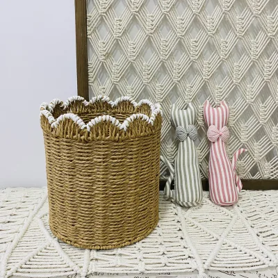 Paper Rope Basket Metal Frame-Eco-Friendly Sustainable Durable Colorful Home Decor Storage Basket for Household Organization