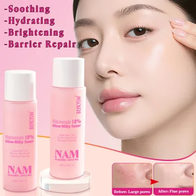 Private Label Illuminating Milky Toner with 10% Niacinamide & Ceramide for Dull Skin Radiance