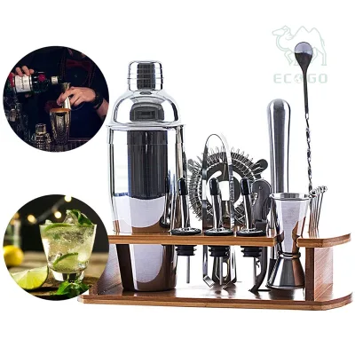 Reliable Quality 16-Piece Bartender Kit Luxury Bar Set with Bamboo Stand