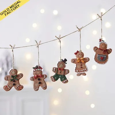 Gingerbread Man Pendant Christmas Decoration for Christmas Tree Ornament Holiday Festive Pendant Navidad Jengibre Cristalizado