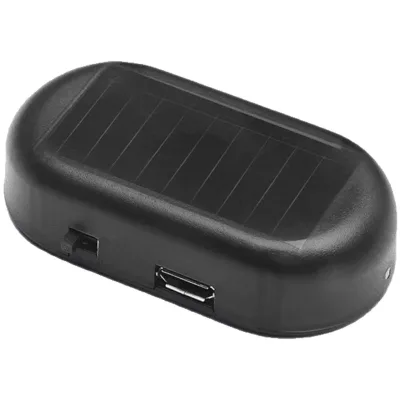 Automotive Solar-Powered Anti-Theft Warning Light Indicator Constant-On Interior Flash Breathing-Light Mode USB Dual-Charge
