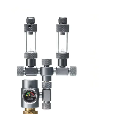 USMILEPET Aquarium CO2 Splitter 1 to 2 Bubble Counter Needle Valve Planted Tank Two Way Carbon Dioxide Manifold Fish Tank