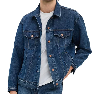 Custom Logo Casual Streetwear Men Clothing Fashion Denim Jacket Spring Fall Men Jean Coats Men's Denim Jacket