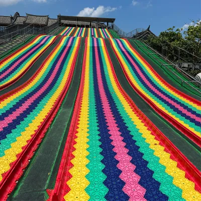2025 Low Price Colorful Dry Kids and Adults Factory Directly Sale Amusement  rainbow Slide