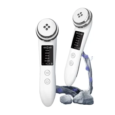 Wholesale 5 1 LED Red Blue Light Therapy USB Rechargeable Facial Massager Handheld Micro-Current Skin Tightening Cool Face