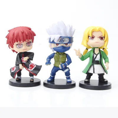 Different Styles of Q-version Sasuke Anime Figure Car Decor Toys, Cake Topper Collectible Models Custom