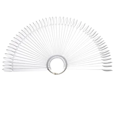 Black Clear Natural Colors Fan Shaped Nail Display Sticks With Ring False Nail Tips Gel Polish Nail Display