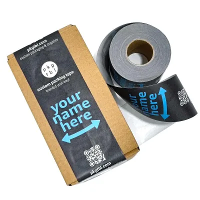 Custom Water Activated Packing Tape logo Printed Eco Friendly Kraft Paper Tape