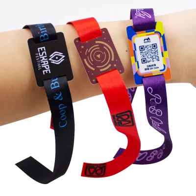 Promotion Cheap Festival Wristband RFID NFC Fabric Wristband, Customizable with Logo/graphic/text Information.