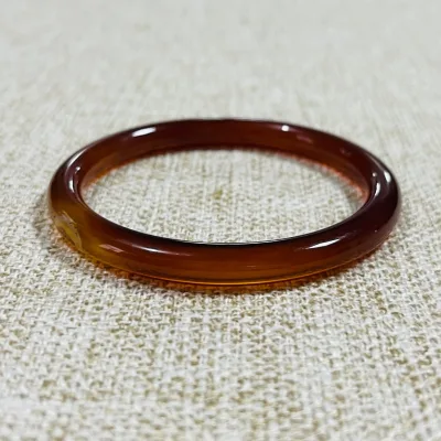 custom logo amber brown color agate natural stone jade bangle bracelet