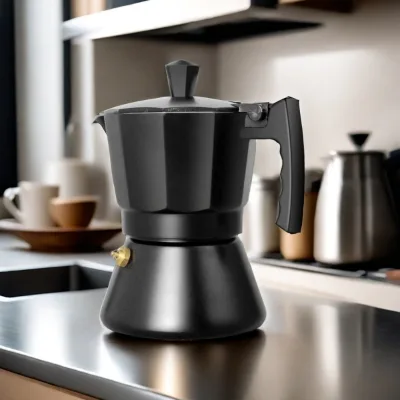 Custom Logo Stove Top Moka Pot Nylon Handle Cafe Teapots Mocha Latte Coffee Maker Moka Pot