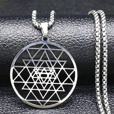 Fashion Yoga Hindu Buddhism Stainless Steel Necklace for Women Silver Color Necklaces Pendants Fine Fashion Jewelry