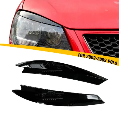 Car Spoilers Factory ABS Plastic Carbon Fiber Headlight Eyebrows Eyelid Trim Cover for VW Volkswagen POLO 9N 9N3 MK4 2002-2009