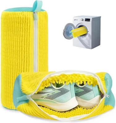 2pc Reusable 360 Deep Cleaning Self Locking Zipper All Shoe Types Washer Dryer Sneaker Laundry Shoe Washing Machine Bags
