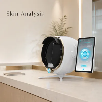 AI Skin Analysis Machine with 8 Light Sources 3D Skin Simulation Skin Age Prediction Deep Skin Analysis and Care Suggestions