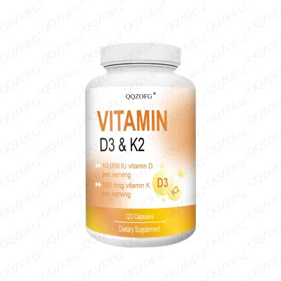 OEM Customized Vitamin D3&K2 10,000 IU Capsules Support Immune Bone Nerve with Multi Vitamin Oxbile 120Caps for 4 Months Supply