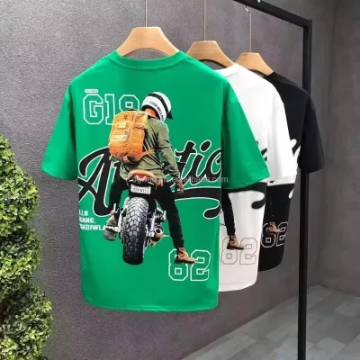 Men's Plus Size 3D Rapper Printed Cotton Short Sleeve Hip Hop ALL DIGITAL PRINT Washed Breathable 100% Cotton Front Logo