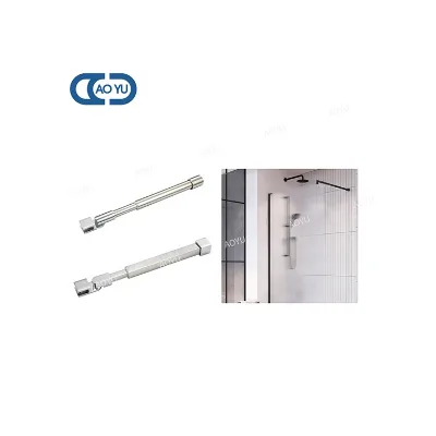Frameless Glass Door l Shaped Stainless Steel Expandable Shower Rod Bracket