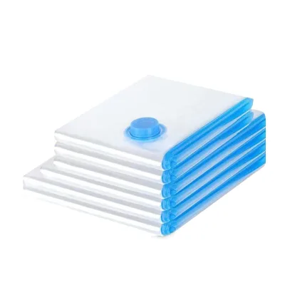 Cross-Border Thickened Blue Edge Vacuum Compression Bag PE Plastic Foldable Travel Storage for Quilts & Clothes Wholesale