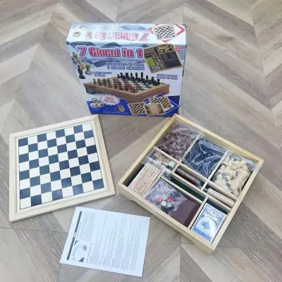 7 in 1 Wooden Chess Competition Board Game Set