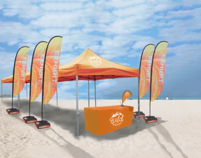 Wholesale Cheap Custom Feather Flag Aluminum  Beach Block Flag  Banner Poles with Cross Base Flying Flag Banner