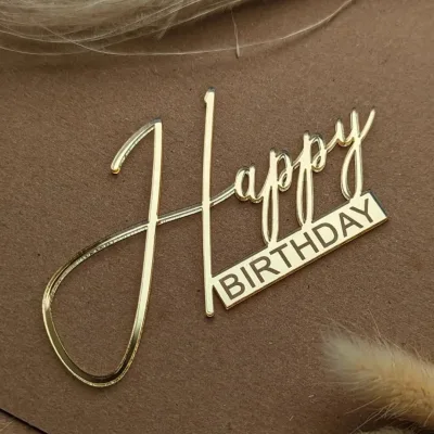 Hot Wholesale Acrylic Happy Birthday Letter Cake Decoration for Dessert Table Dress up at Birthday Parties