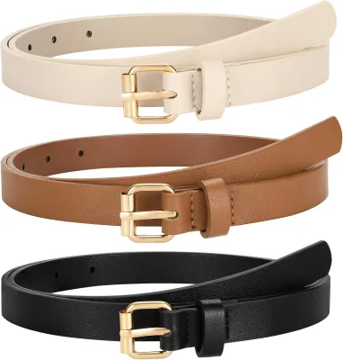 Customizable logo Fashionable Jeans Pin Buckle 1.8CM Width 110-135CM Length Roller Type Alloy Buckle Belt Women's Casual Belt