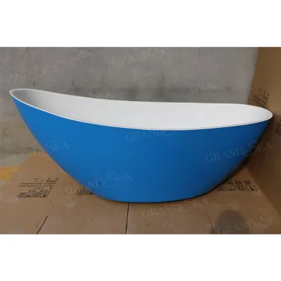 Solid Surface Indoor Adult White Acrylic Freestanding Soaking Bathtub 1 Person Capacity for Chinese Culture