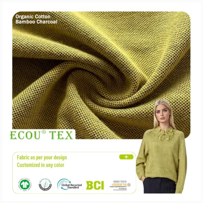 Organic Cotton Bamboo Charcoal Bubble Fabric 71 Cotton 29 Charcoal 135gsm 185cm Eco Friendly Quick Dry Wholesale